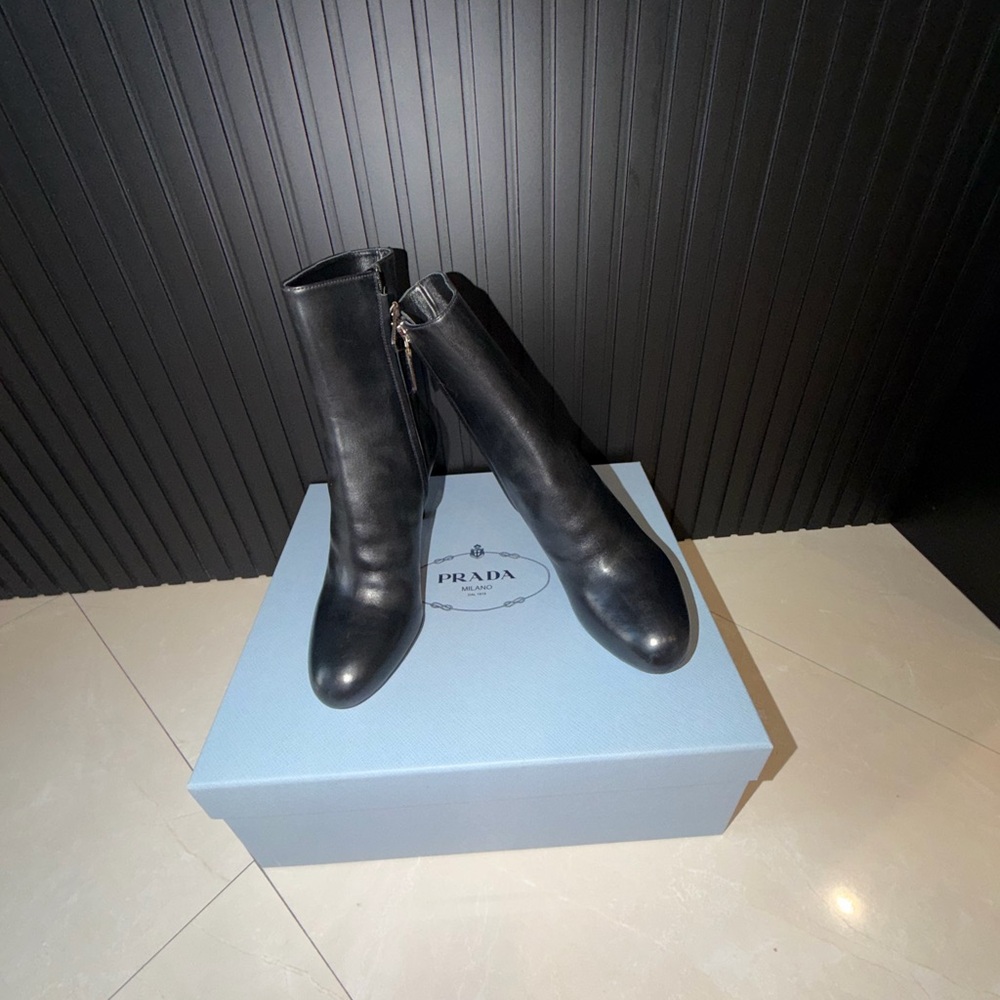 Prada Women's Sleek Black Ankle Booties